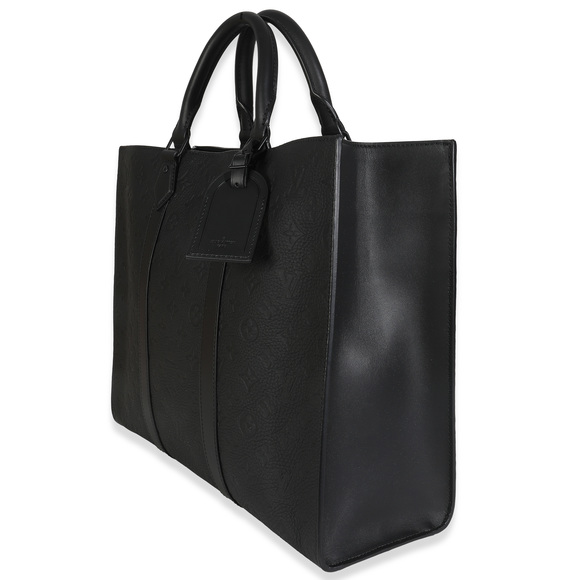 Louis Vuitton Black Monogram Embossed Taurillon Sac Plat 24H - Picture 4 of 8